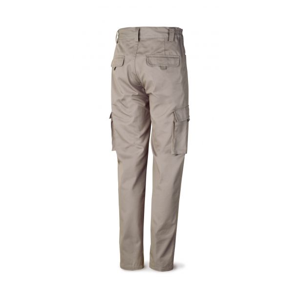 Pantalón gris algodón de 245 g. Multibolsillo 38