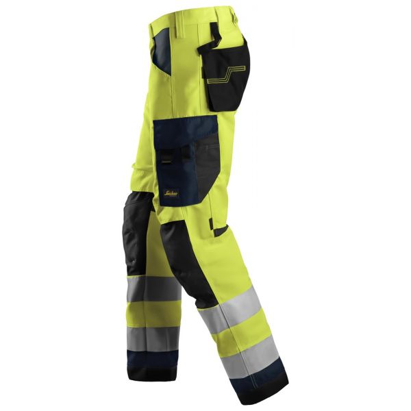 6331 Pantalones largos de trabajo de alta visibilidad clase 2 AllroundWork amarillo-azul marino tall