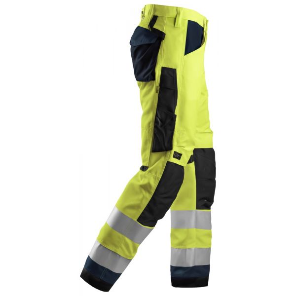 6331 Pantalones largos de trabajo de alta visibilidad clase 2 AllroundWork amarillo-azul marino tall