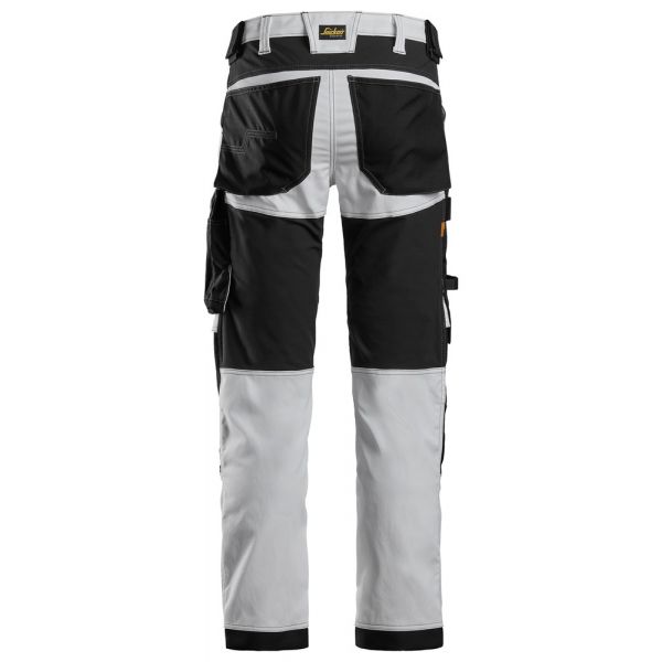 6341 Pantalones largos de trabajo elásticos AllroundWork blanco-negro talla 54
