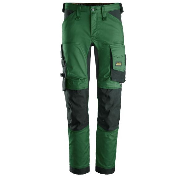 6341 Pantalones largos de trabajo elásticos AllroundWork verde forestal-negro talla 116