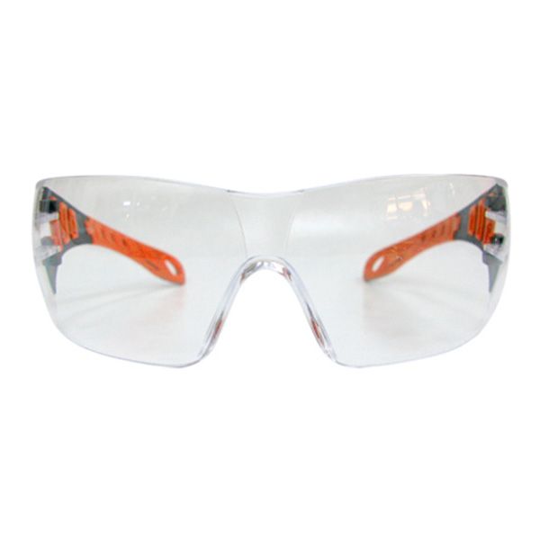 Gafas de seguridad transparentes con patillas naranjas EVO