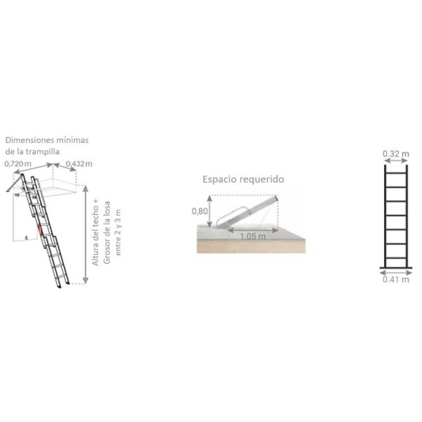 Escalera escamoteable de aluminio HobbyStep 3x4