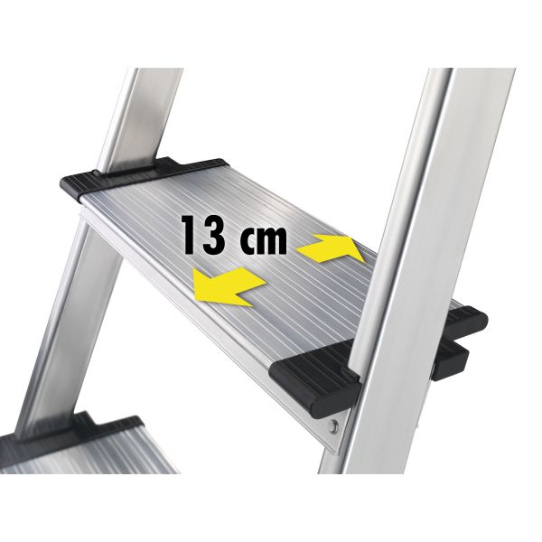 Escalera de tijera de aluminio con peldaño ancho XXL EasyClix (6 peldaños)