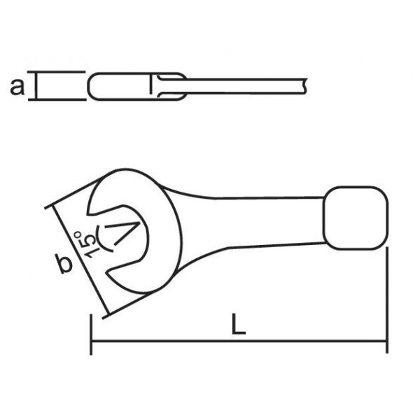 Llave fija de golpe DIN 133 (70 x 370 mm)