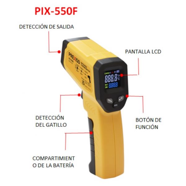 Termómetro láser infrarrojo PIX-550C