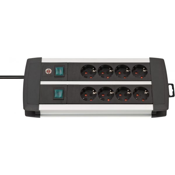 Base múltiple Premium-Alu-Line Technics con 2 y 3 interruptores (12 tomas)