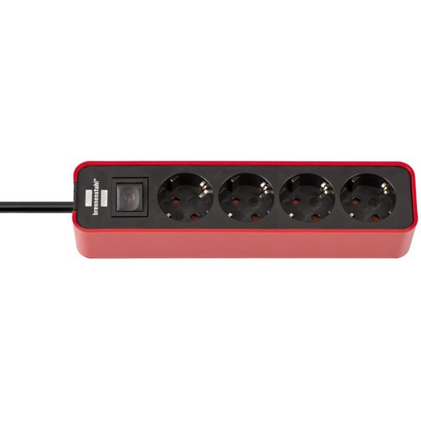 Base múltiple Ecolor roja/ negra con diseño compacto (6 tomas)