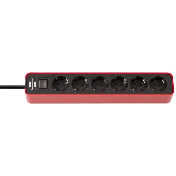 Base múltiple Ecolor roja/ negra con diseño compacto (4 tomas)