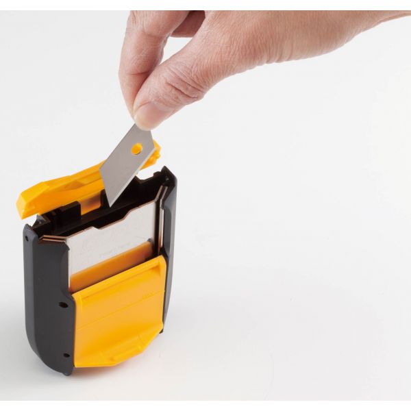 Contenedor para cuchillas usadas para cinturón o bolsa portaherramientas