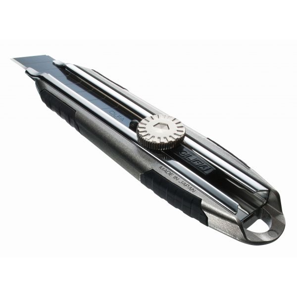 Cúter de aluminio con bloqueo manual y cuchilla extra afilada de 18 mm