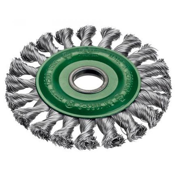 Cepillo circular inox de alambre trenzado con agujero de 22,2 mm y filamento de Ø 0.50 mm (178x13 )