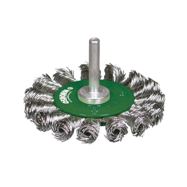 Cepillo circular acero de alambre trenzado con vástago de 6 mm y filamento de Ø 0.50 mm (75x13 )