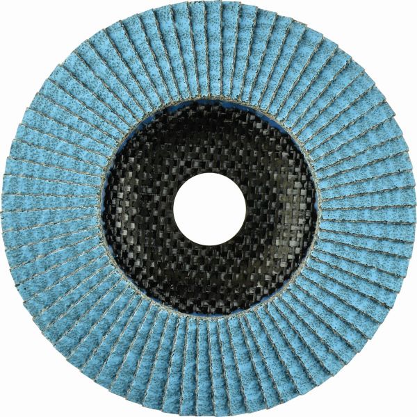 Disco de láminas abrasivo Zirconio ZIRCON MAXX de 125 mm grano 40 y base abombada