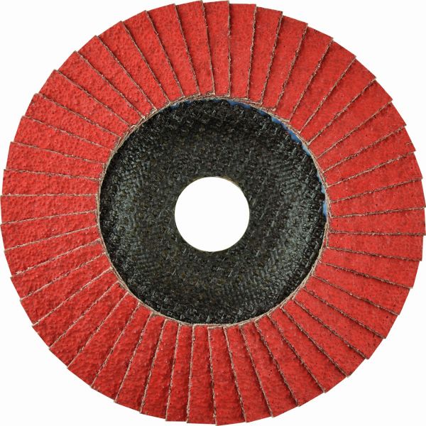 Disco de láminas abrasivo cerámico CERA PLUS (G-AK) de 115 mm grano 60 y base abombada