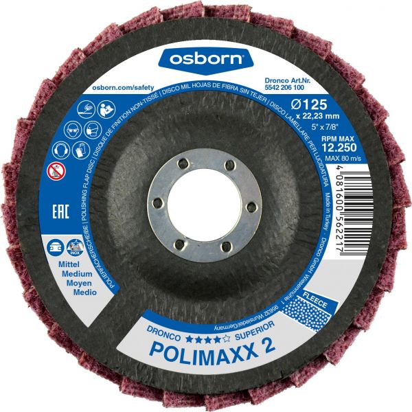 Disco laminado Polimaxx 2 de 125 mm grano medio (G-VA/M)