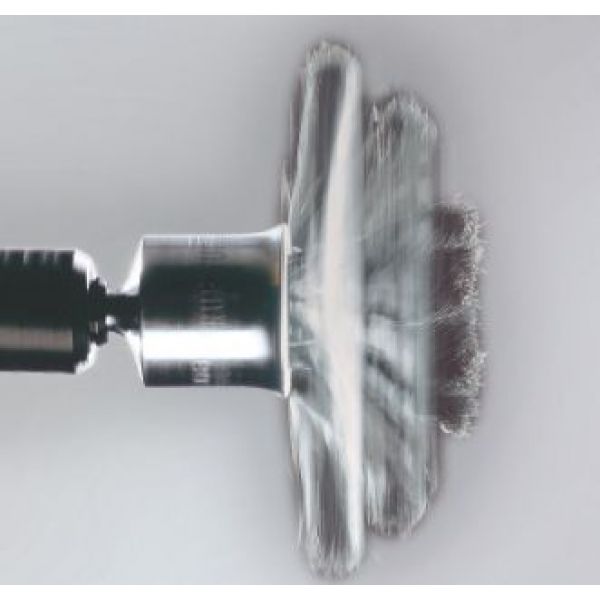 Cepillo pincel alambre trenzado de acero con vástago de 6 mm filamento Ø 0.26 mm (23x29)