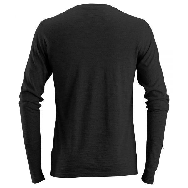 2427 Camiseta de manga larga de lana AllroundWork negro talla M