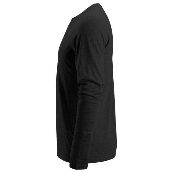 2427 Camiseta de manga larga de lana AllroundWork negro talla XS