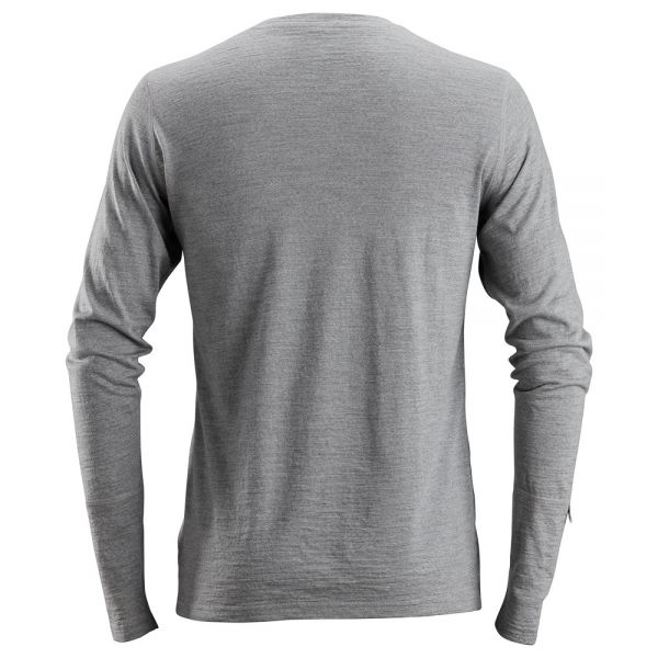 2427 Camiseta de manga larga de lana AllroundWork gris jaspeado talla S