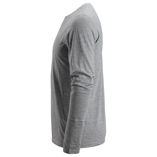 2427 Camiseta de manga larga de lana AllroundWork gris jaspeado talla L