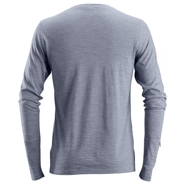 2427 Camiseta de manga larga de lana AllroundWork azul oscuro jaspeado talla 3XL