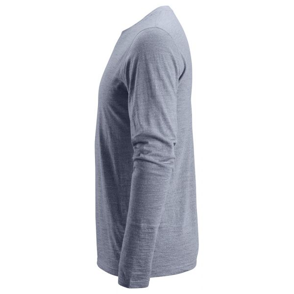 2427 Camiseta de manga larga de lana AllroundWork azul oscuro jaspeado talla M