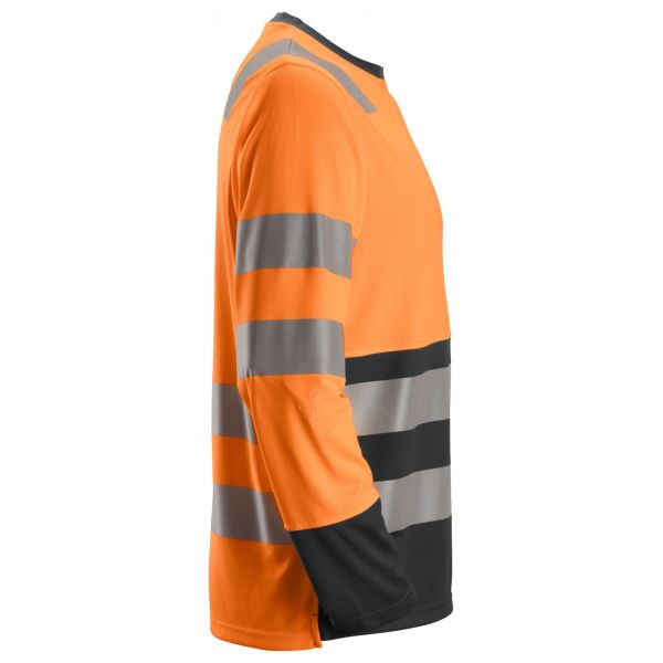 2433 Camiseta de manga larga de alta visibilidad clase 2 naranja-negro talla XS