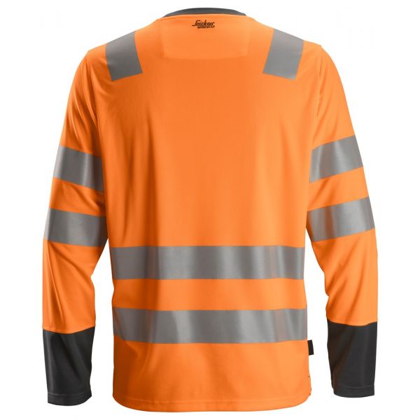 2433 Camiseta de manga larga de alta visibilidad clase 2 naranja-gris acero talla XS