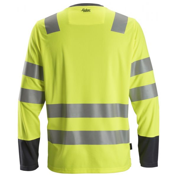 2433 Camiseta de manga larga de alta visibilidad clase 2 amarillo-gris acero talla 3XL