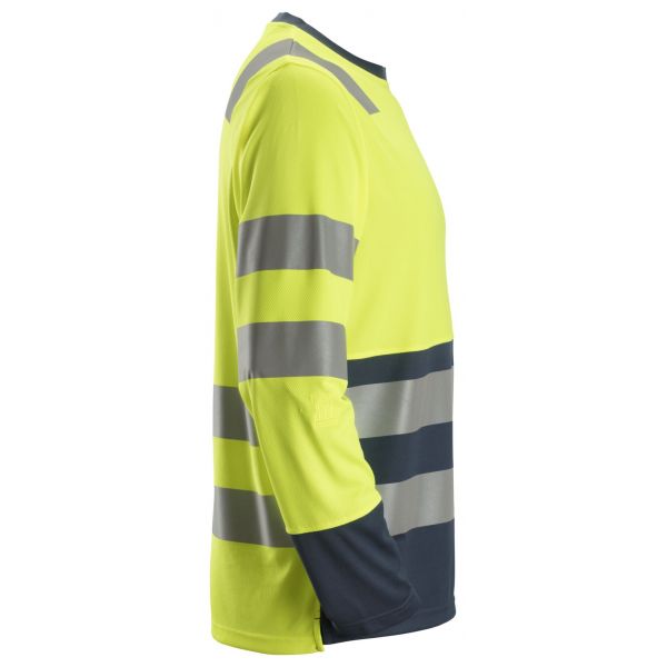 2433 Camiseta de manga larga de alta visibilidad clase 2 amarillo-azul marino talla S