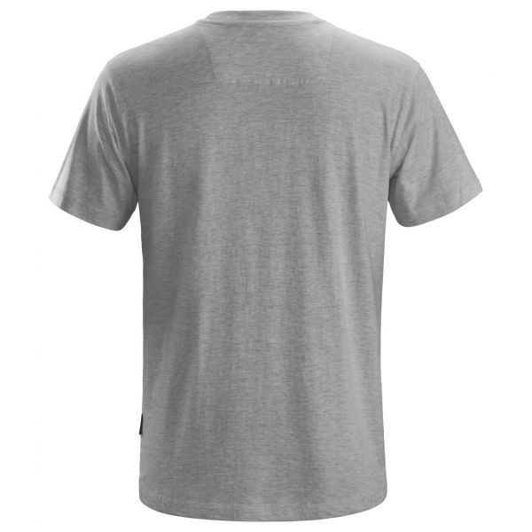 2502 Camiseta de manga corta clásica gris jaspeado talla L