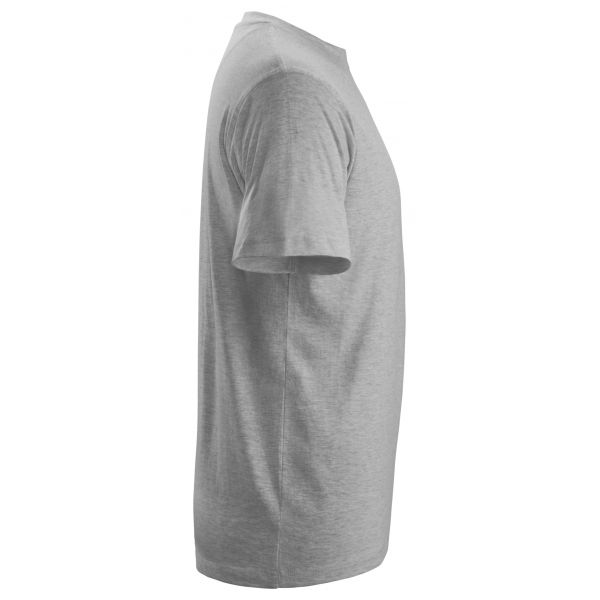 2502 Camiseta de manga corta clásica gris jaspeado talla L