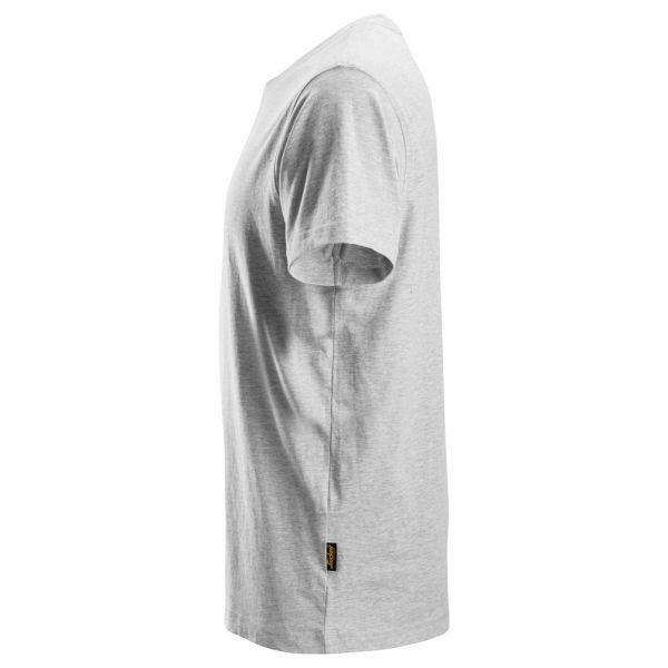 2512 Camiseta de manga corta con cuello en V gris jaspeado talla L