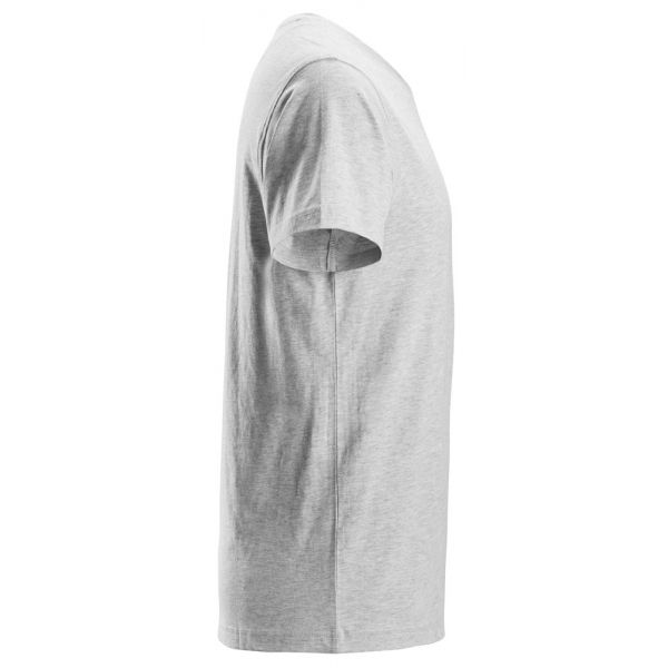 2512 Camiseta de manga corta con cuello en V gris jaspeado talla S