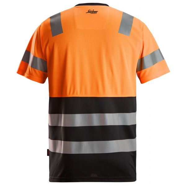 2535 Camiseta de manga corta de alta visibilidad clase 1 negro-naranja talla XS