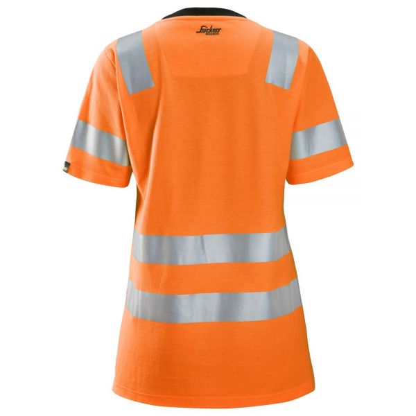 2537 Camiseta de manga corta para mujer de alta visibilidad clase 2 naranja talla M