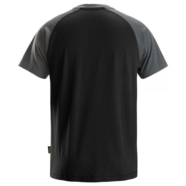 2550 Camiseta de manga corta bicolor negro-gris acero talla XS
