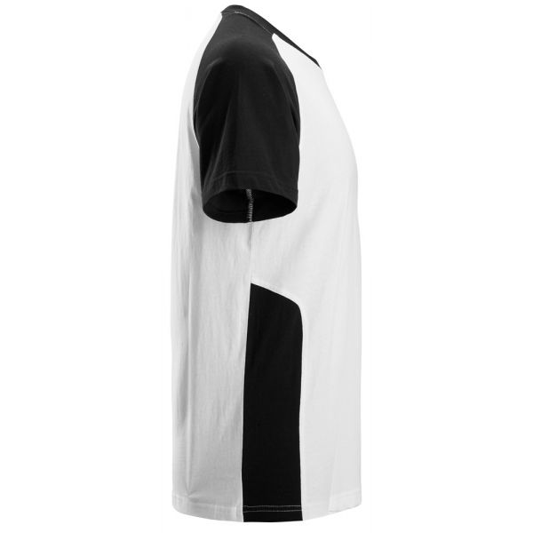 2550 Camiseta de manga corta bicolor blanco-negro talla XS