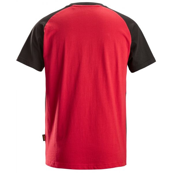 2550 Camiseta de manga corta bicolor rojo-negro talla XL