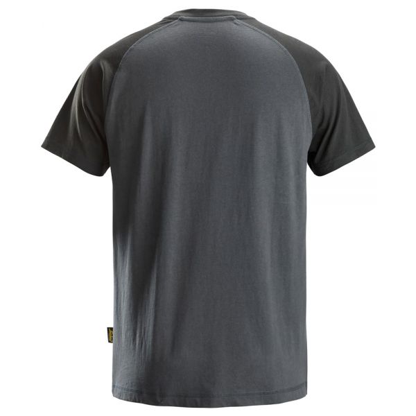 2550 Camiseta de manga corta bicolor gris acero-negro talla L