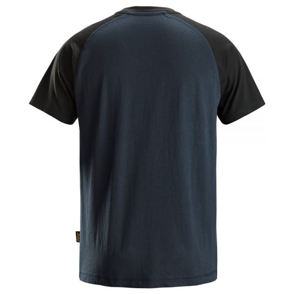 2550 Camiseta de manga corta bicolor azul marino-negro talla XXL