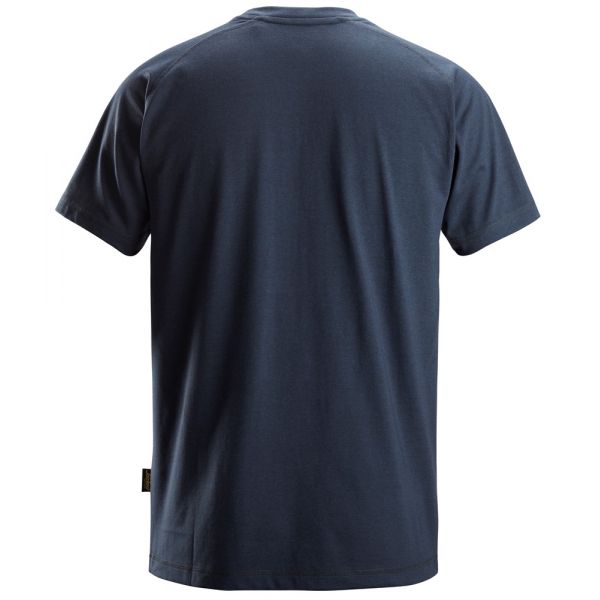2590 Camiseta manga corta con logo azul marino jaspeado talla M
