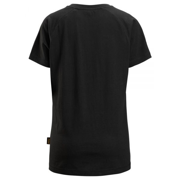 2597 Camiseta manga corta con logo para mujer negro talla S