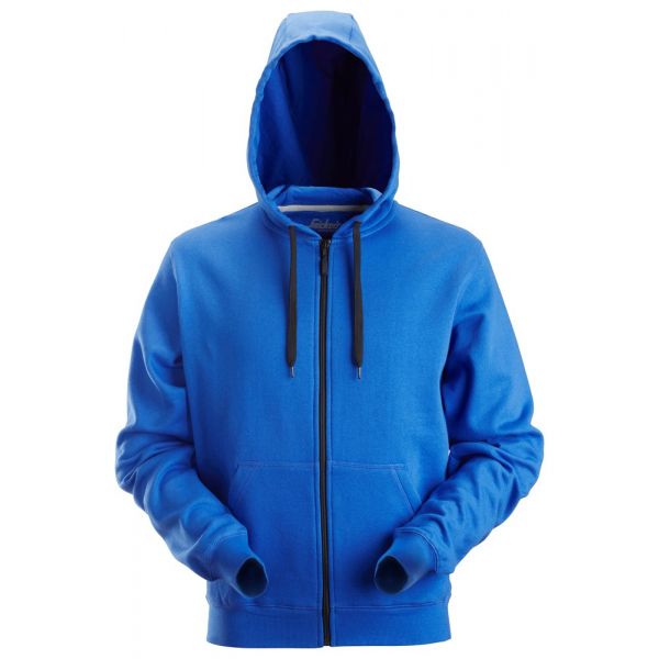 2801 Sudadera clasica con capucha y cremallera azul verdadero talla XS