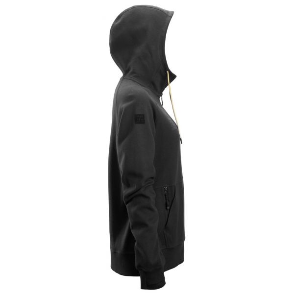 2877 Sudadera mujer con capucha, cremallera completa y logo negro talla XL