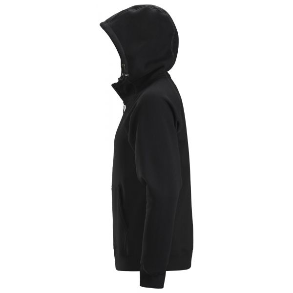 Sudadera con capucha con cremallera completa y logotipo Negra talla XXL