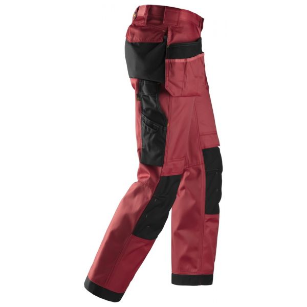 3212 Pantalón largo DuraTwill con bolsillos flotantes rojo intenso-negro talla 150