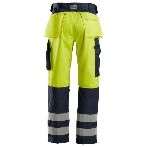 3333 Pantalones largos de trabajo de alta visibilidad clase 2 amarillo-azul marino talla 42