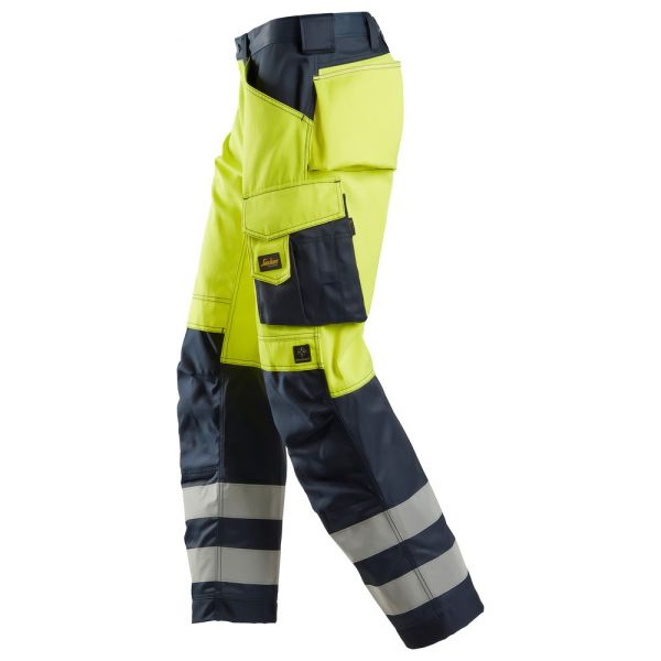 3333 Pantalones largos de trabajo de alta visibilidad clase 2 amarillo-azul marino talla 120